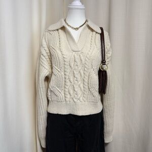 H&M Cream Cable Knit Sweater